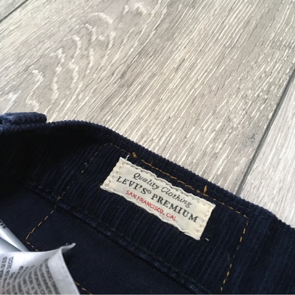 Levis 511 Trousers W31 L32 Blue Corduroy Slim Straight Cords Zip Fly - Picture 7 of 10